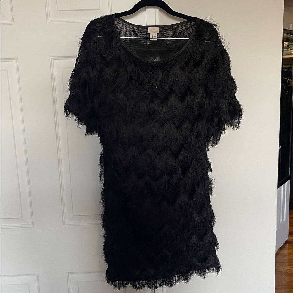 H&M Black Mesh Short Sleeve Dress